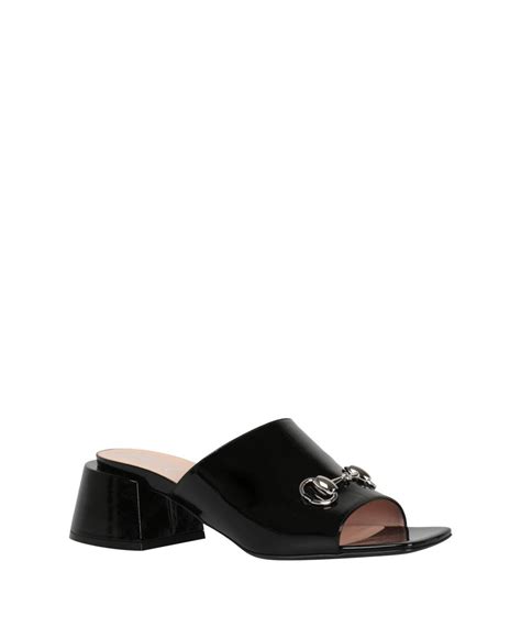 gucci patent leather slides|gucci leather slides sale.